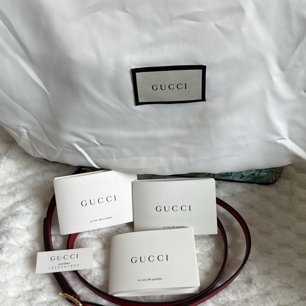 Gucci Blooms GG Floral Supreme Canvas Leather Handbag-546316-Authentic-NWT - Picture 10 of 16